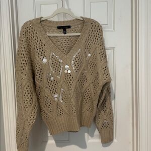 White House Black Market Beige Knit Sweater